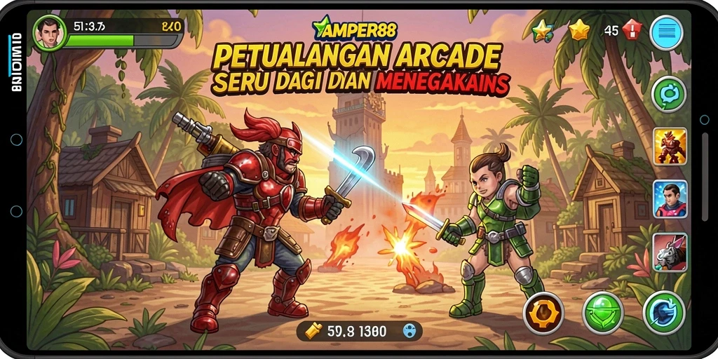 Tampilan menarik dari gameplay seru di AMPER88.