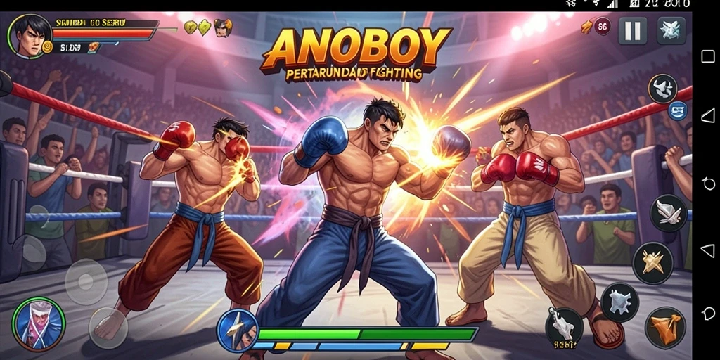 Tampilan gameplay ANOBOY yang mendebarkan dan penuh aksi.