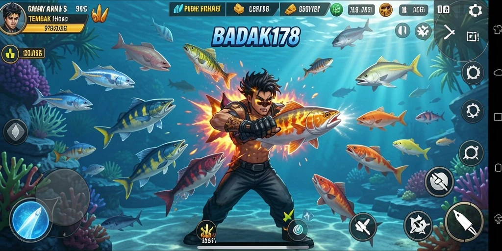 Screenshot utama BADAK178 menampilkan aksi menembak ikan yang seru dan mengasyikkan.