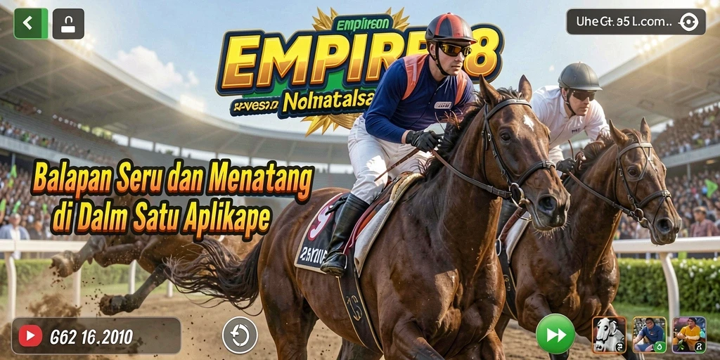 Screenshot gameplay EMPIRE88 dengan mobil balap di trek yang menakjubkan.
