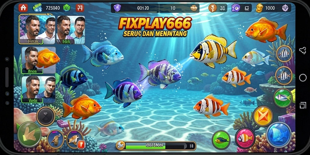 Tampilan gameplay FIXPLAY666 menembak ikan yang seru.