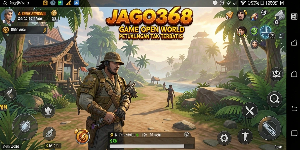 Screenshot gameplay yang menampilkan petualangan terbuka di dunia <strong>JAGO368</strong>.