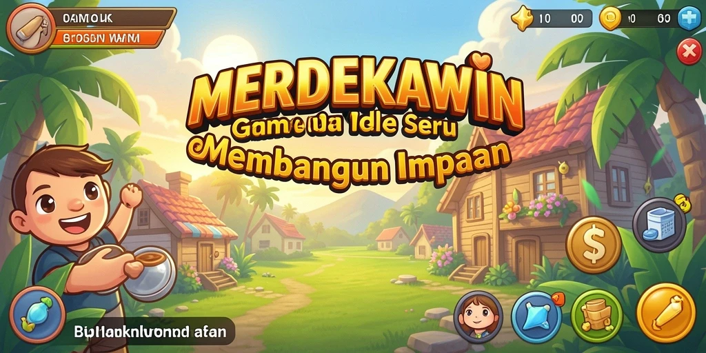 Tampilan utama gameplay <strong>MERDEKAWIN</strong> menunjukkan karakter bersiap untuk pernikahan yang meriah.