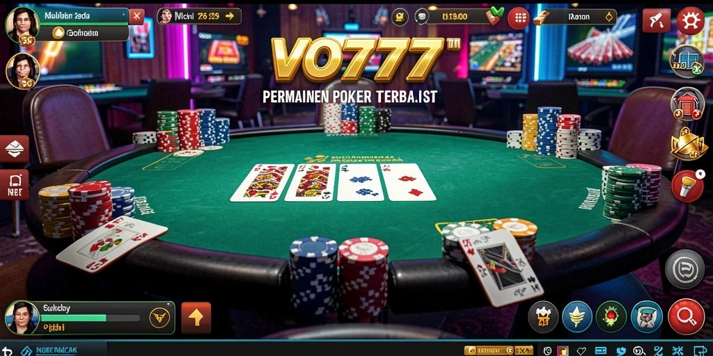 Tampilan gameplay VO777 dengan pemain poker seru.