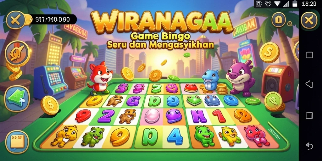 Tampilan gameplay WIRANAGA dengan nuansa Bingo yang seru.
